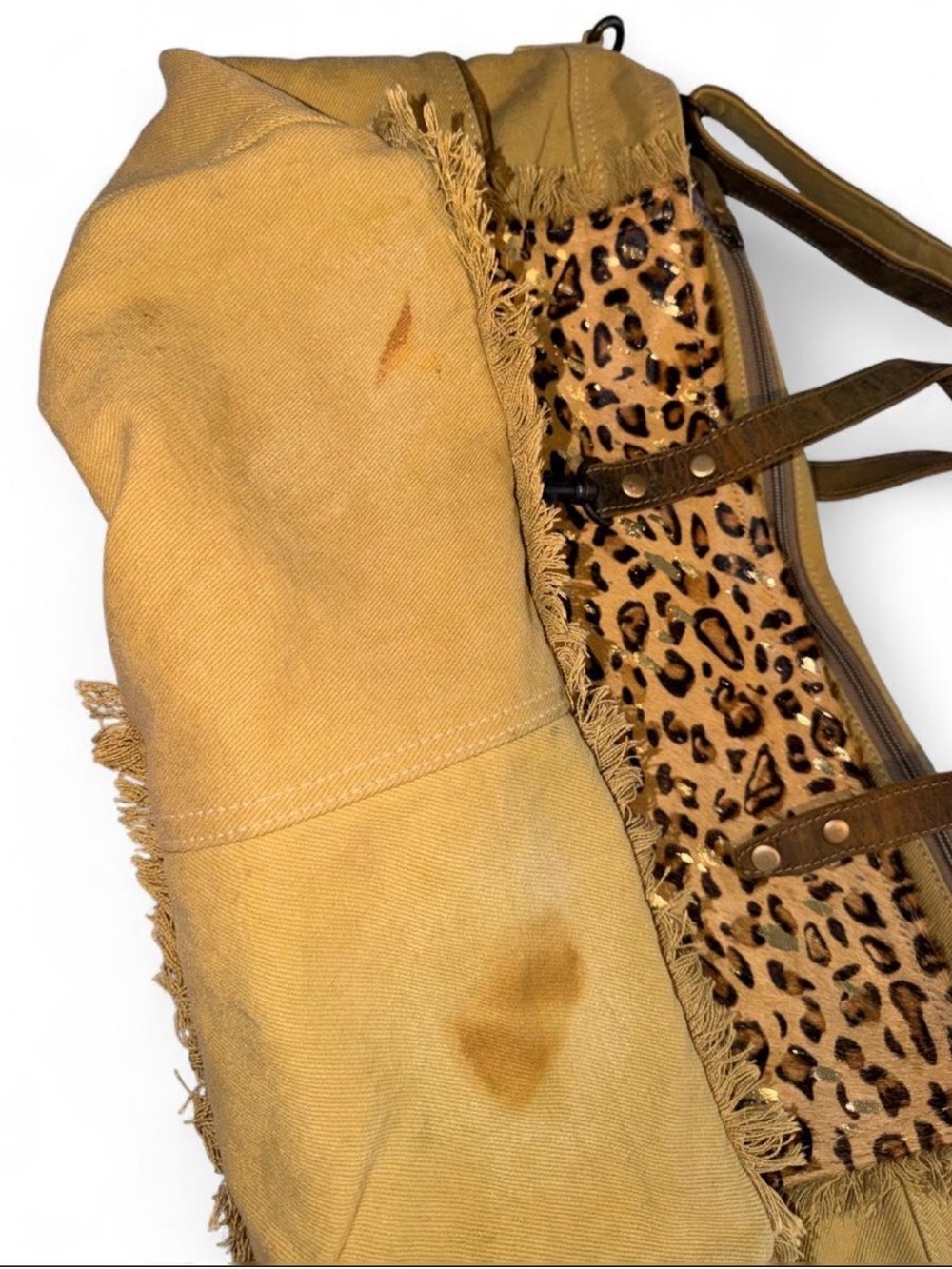 Myra Bag Leopard Print Tote in tan - Picture 3 of 7